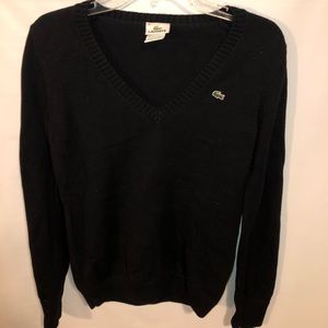 lacoste v neck sweater black men 38 (medium)